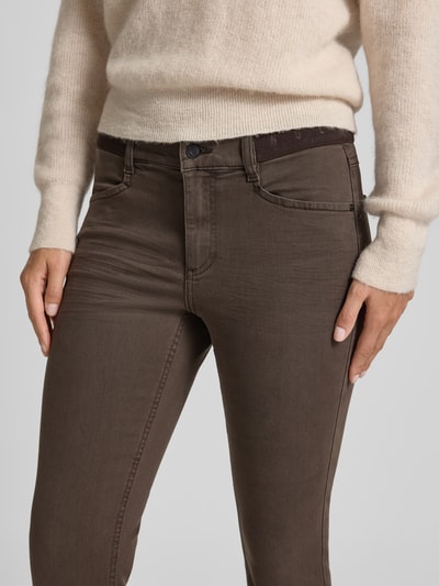 Angels Slim fit jeans met logostitching, model 'Ornella' Donkerbruin - 3