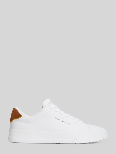 Tommy Hilfiger Sneakersy z mieszanki skóry z detalami z logo Biały 2