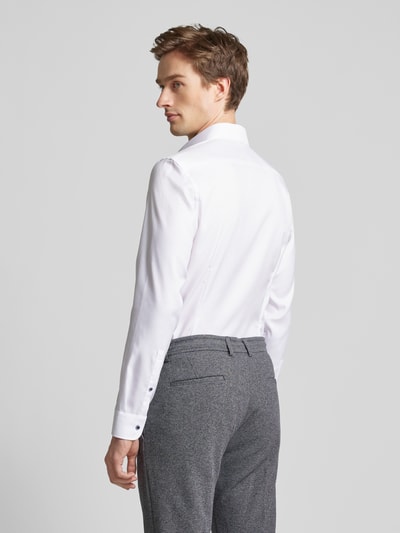 Jake*s Super Slim Fit Business-Hemd aus Two Ply mit Kentkragen Weiss 5