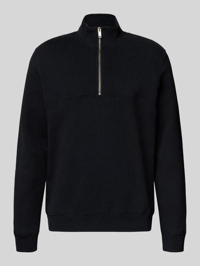 Armedangels Regular Fit Troyer aus reiner Baumwolle 'WAARLO FLEECE' Black 2