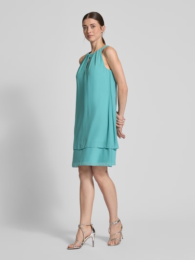 Christian Berg Cocktail Knielange cocktailjurk met druppelvormige hals Blauw - 1