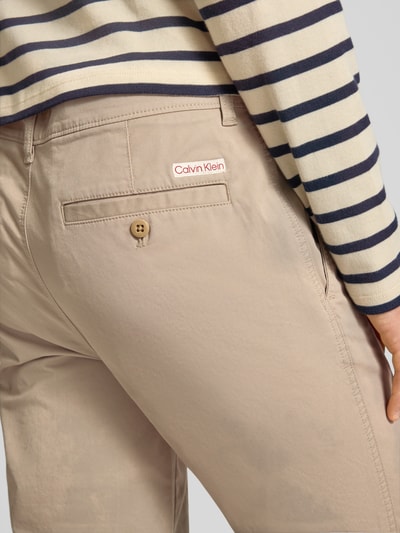 Calvin Klein Jeans Slim fit chino met steekzakken Beige - 3