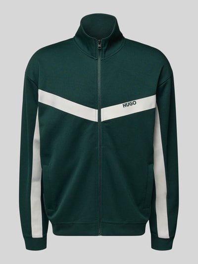 HUGO Relaxed Fit Sweatjacke mit Baumwoll-Anteil Modell 'DARTI' Dunkelgruen 2