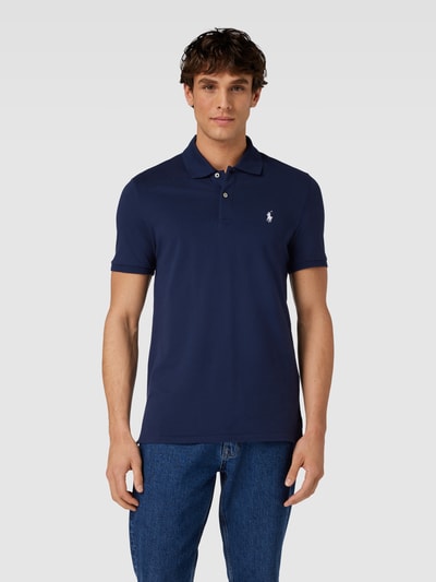 Polo Ralph Lauren Tailored fit poloshirt met labelstitching Marineblauw - 4