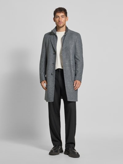 BOSS Slim Fit Mantel mit Woll-Anteil Modell 'H-HYDE-J-BIB-PAD-254' Hellgrau 1