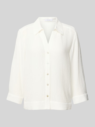 OPUS Bluzka koszulowa o kroju regular fit z listwami guzikowymi model ‘Fratea’ Złamany biały 2