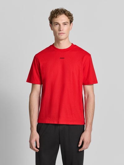 HUGO Regular Fit T-Shirt aus reiner Baumwolle Modell 'DAPOLINO' Rot 4