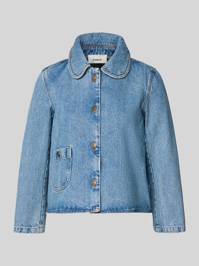 Produktfoto, Regular Fit Jacke in Denim-Optik von Bash aus reiner Baumwolle, blaue Farbe, Umlegekragen, aufgesetzte Tasche, Knopfleiste.