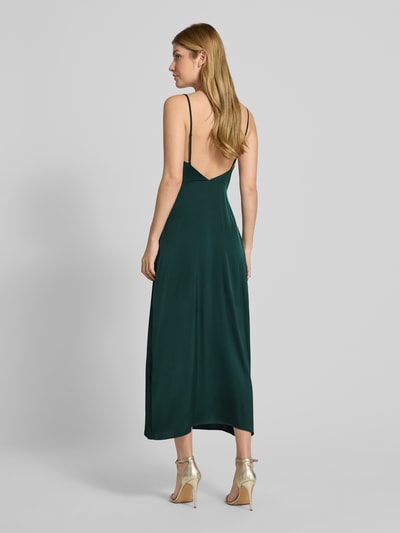 Vila Midikleid aus Satin mit Wasserfall-Ausschnitt Modell 'RAVENNA' Dunkelgruen 5