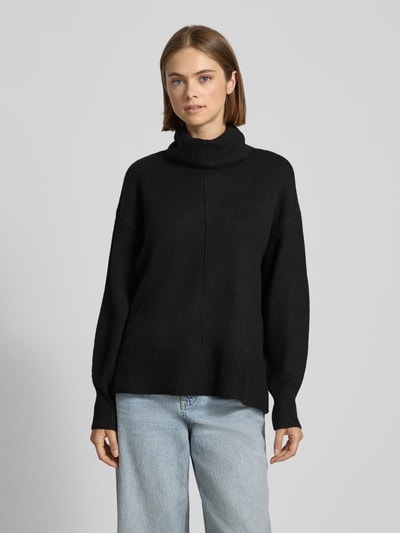 Pieces Regular Fit Rollkragenpullover mit Wollanteil Modell 'MALOU' Black 4