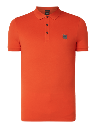 BOSS Orange Koszulka polo o kroju slim fit z naszywką z logo Ciemnoczerwony 2