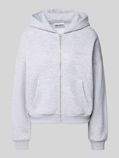 Review Bluza rozpinana oversized z kapturem Jasnoszary melanż 2