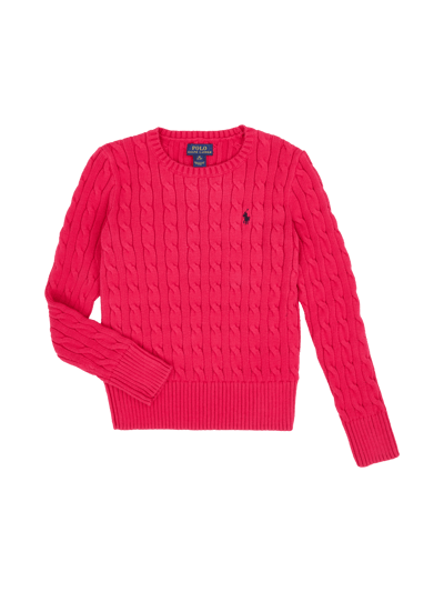 Polo Ralph Lauren Kids Pullover aus Zopfstrick Pink 1