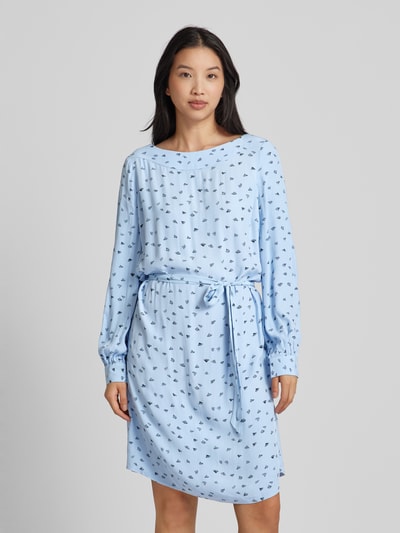 Tom Tailor Knielanges Kleid mit Allover-Muster Hellblau 4