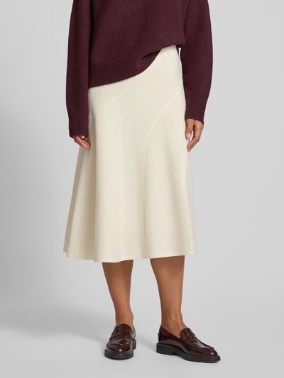 BOSS Rok in A-lijn van gekookte scheerwol, model 'VICENA' Offwhite - 4