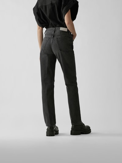 RE/DONE Straight Cut High Waist Jeans Schwarz 5