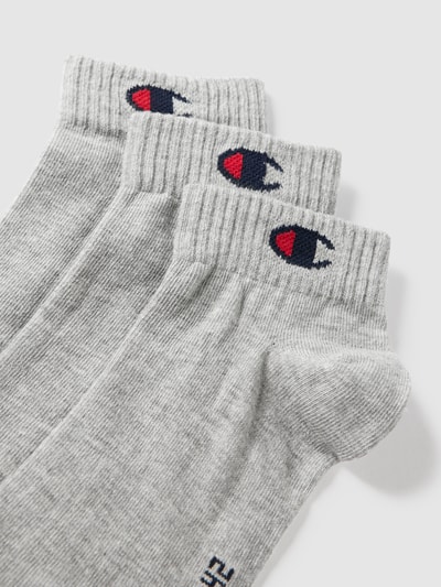 CHAMPION Socken mit Label-Detail im 3er-Pack Modell 'Quarter Sock' Mittelgrau Melange 2