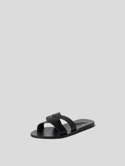 Ancient Greek Sandals Pantoletten aus echtem Leder Schwarz 2