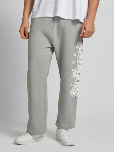 Low Lights Studios Straight Leg Sweatpants mit Label-Print Modell 'Three Ring' Hellgrau 4