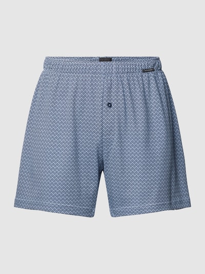 Schiesser Boxershort met labeldetail, model 'INTERLOCK' Blauw - 2