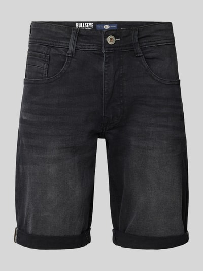 Petrol Korte regular fit jeans in 5-pocketmodel, model 'BULLSEYE' Zwart - 2