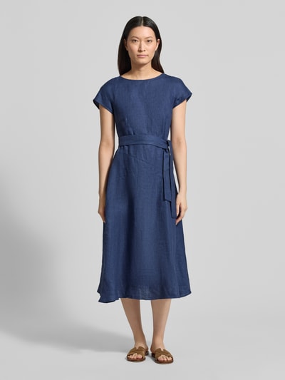 Weekend Max Mara Tailliertes Freizeitkleid aus reinem Leinen Modell 'ESORDIO' Dunkelblau 4