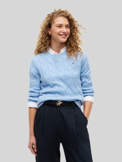 Tommy Hilfiger Regular Fit Pullover aus reiner Wolle  Hellblau 4