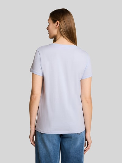 Tom Tailor Denim Regular Fit T-Shirt aus reiner Baumwolle mit Motiv-Print Hellblau 5