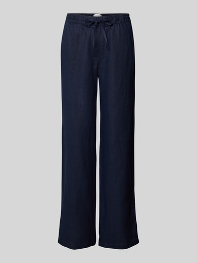 Christian Berg Woman Straight Leg Leinenhose mit Tunnelzug Dunkelblau 2