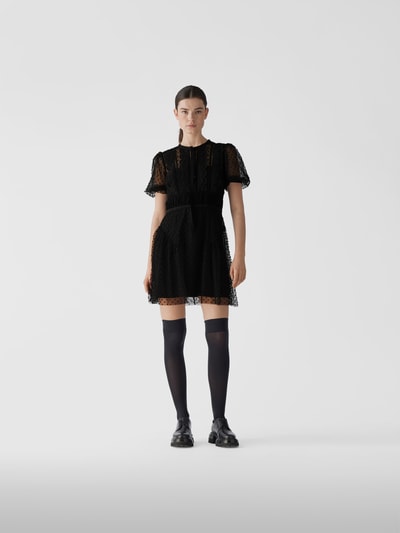 Self-Portrait Minikleid mit Zierperlen Schwarz 1