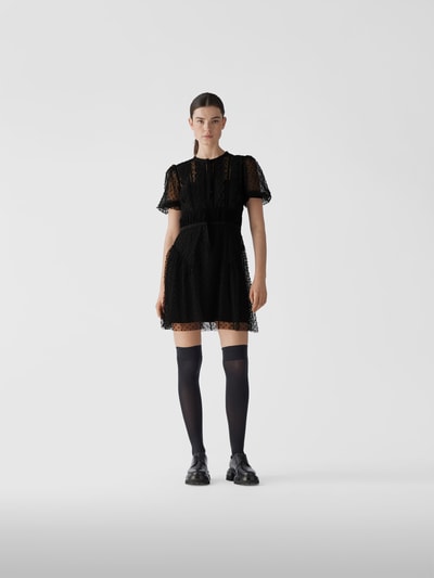 Self-Portrait Minikleid mit Zierperlen Black 1