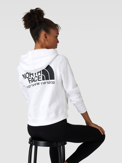 The North Face Cropped Hoodie mit Label-Print Modell 'COORDINATES' Weiss 3