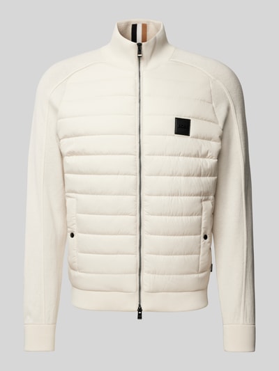 BOSS Strickjacke mit Stehkragen Modell 'Esfero' Offwhite 2