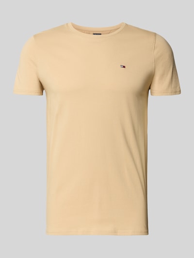 Produktfoto, Regular Fit T-Shirt aus reiner Baumwolle von Tommy Jeans, Optik: Unifarben, Kurzarm, Rundhals, Logo-Stitching, Material: Baumwolle