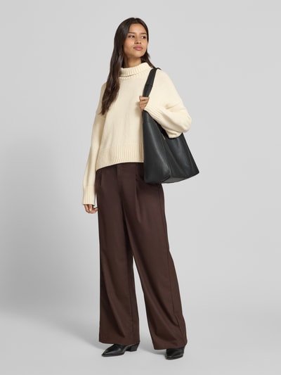 Lanius Oversized gebreide pullover van een mix van scheerwol en katoen Ecru - 1