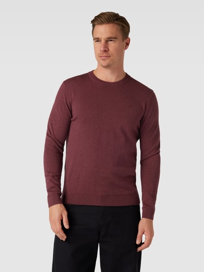 Tom Tailor Strickpullover mit Label-Stitching Bordeaux 4