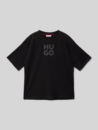 HUGO T-Shirt mit Label-Print Black 1