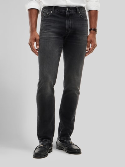 Tommy Hilfiger Slim fit straight jeans van katoenmix model 'DENTON' Antraciet - 4