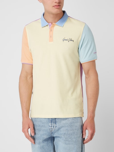 Colours & Sons Poloshirt mit Message-Stickerei  Gelb 4