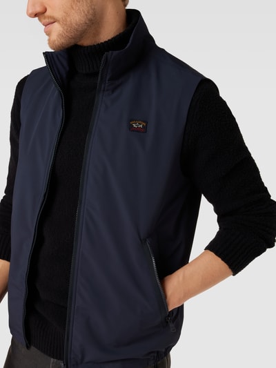 Paul & Shark Gilet met logopatch Marineblauw - 3
