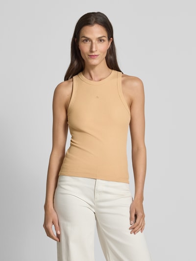 Scotch & Soda Tanktop met logostitching Zand - 4