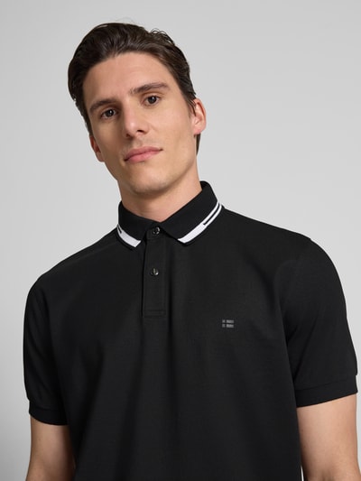 Christian Berg Men Poloshirt mit kurzer Knopfleiste und Logo-Print Black 3