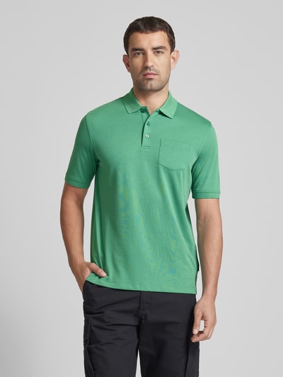 bugatti Regular fit poloshirt met borstzak Groen - 4