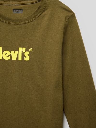 Levi’s® Kids Longsleeve mit Label-Print Modell 'POSTER' Oliv 2