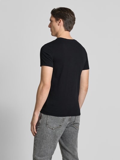 American Vintage Slim fit T-shirt van puur katoen, model 'BYSAPICK' Zwart - 5