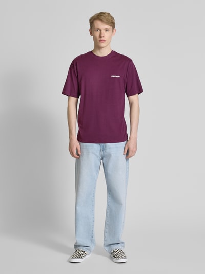 REVIEW T-Shirt mit Rundhalsausschnitt Pflaume 1
