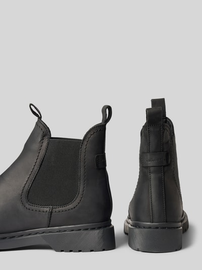 Productfoto, zwarte chelsea boots van rundleer met elastische inzet en grove zool, Chelseas uit echt rundleer van Tamaris