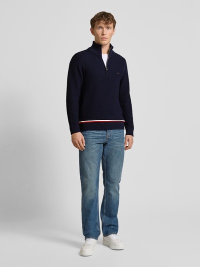 Tommy Hilfiger Strickpullover mit Label-Stitching Marine 1