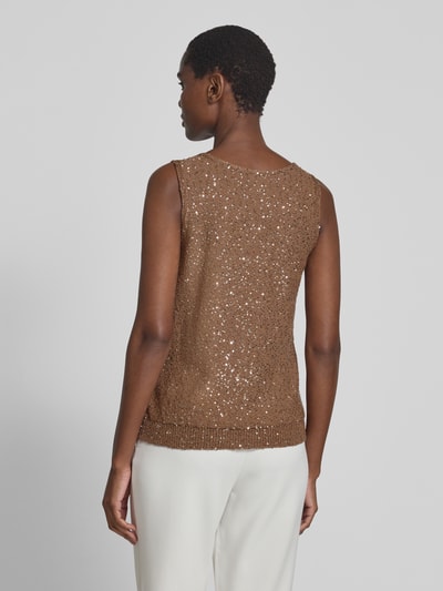 Weekend Max Mara Stricktop mit V-Ausschnitt Modell 'ACAICI' Hellbraun 5