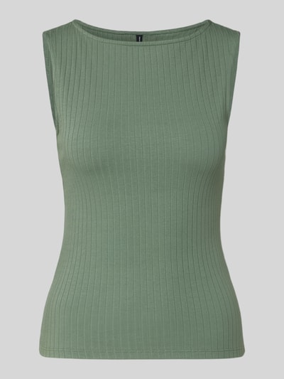 Produktfoto, Slim Fit Tank Top aus Baumwoll-Mix Model 'RUBY' von Vero Moda in Optik: Unifarben, Ripp-Struktur, grüner Farbton